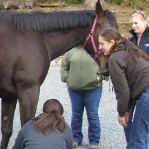 Students consulting with Dr. Hannah